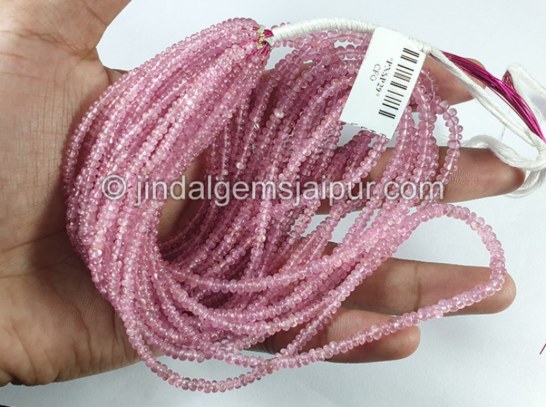 Pink Spinel Smooth Roundelle Shape Beads