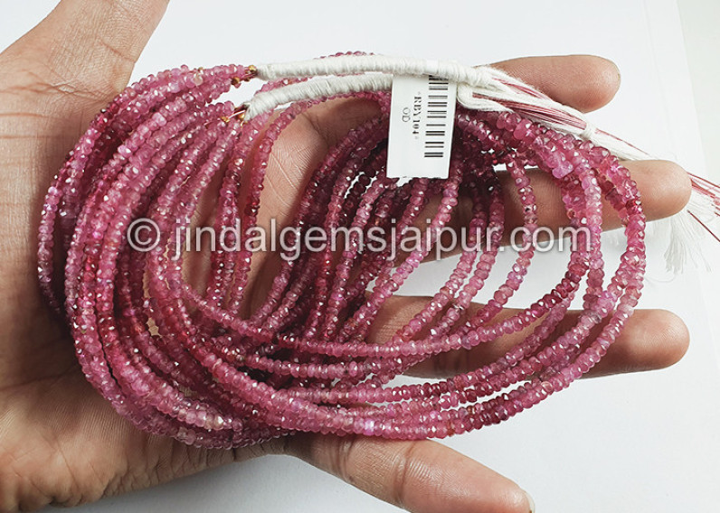 Ruby Shaded Faceted Roundelle Shape Beads