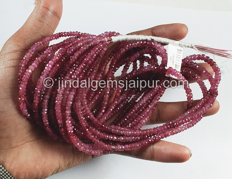 Ruby Shaded Faceted Roundelle Shape Beads