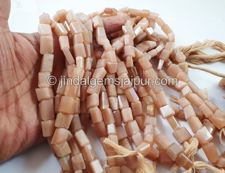 Peach Moonstone Faceted Nugget Beads