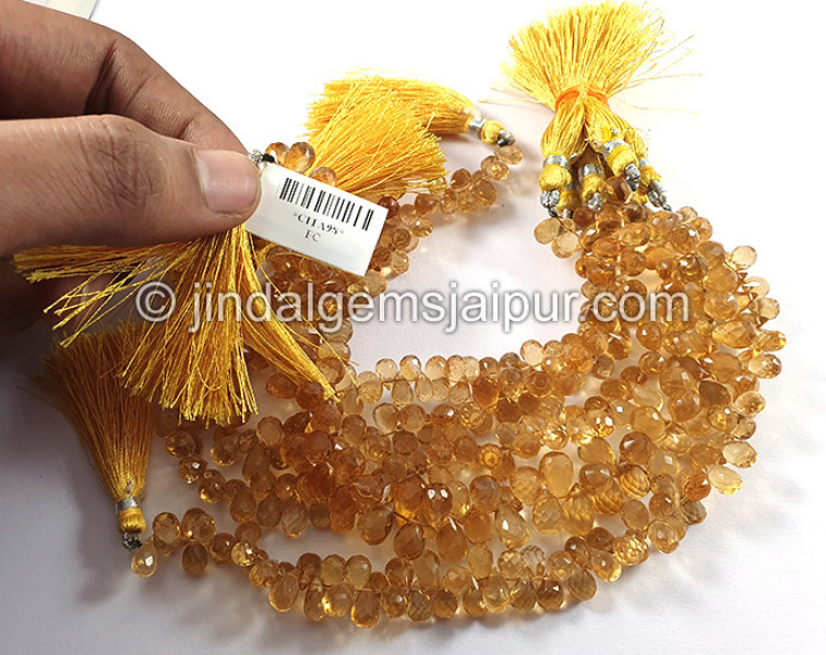 Citrine Faceted Drops Shape Beads