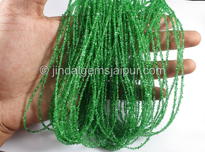 Emerald Green Rough Nuggets Diamond Beads