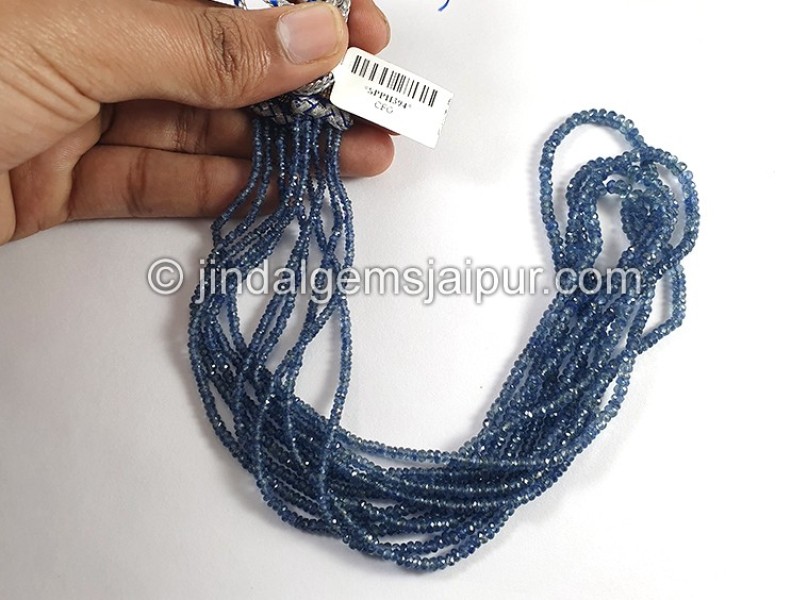 Blue Sapphire Burma Faceted Roundelle Shape Beads