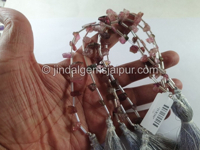 Tourmaline Pink Rough Chips Beads