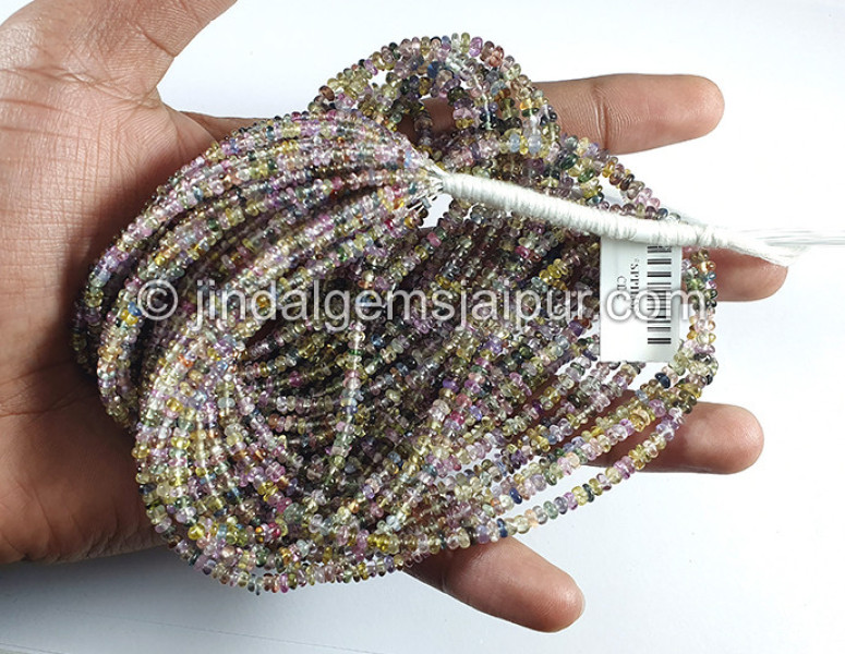 Multi Sapphire Smooth Roundelle Disco Beads