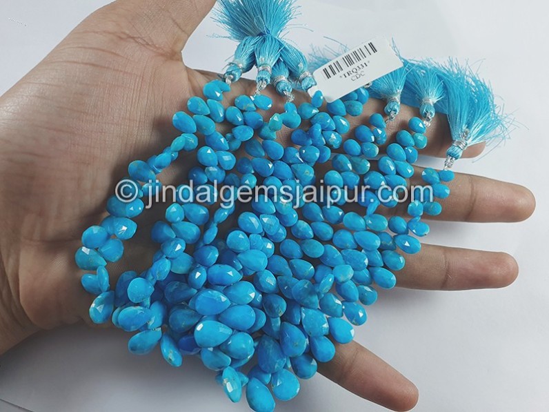 Turquoise Faceted Pear Shape Beads