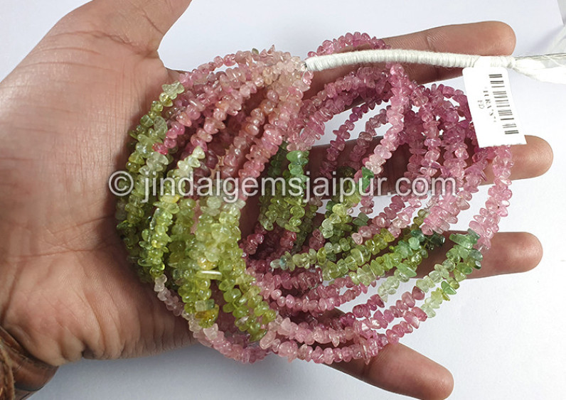 Pastel Tourmaline Smooth Chips Beads