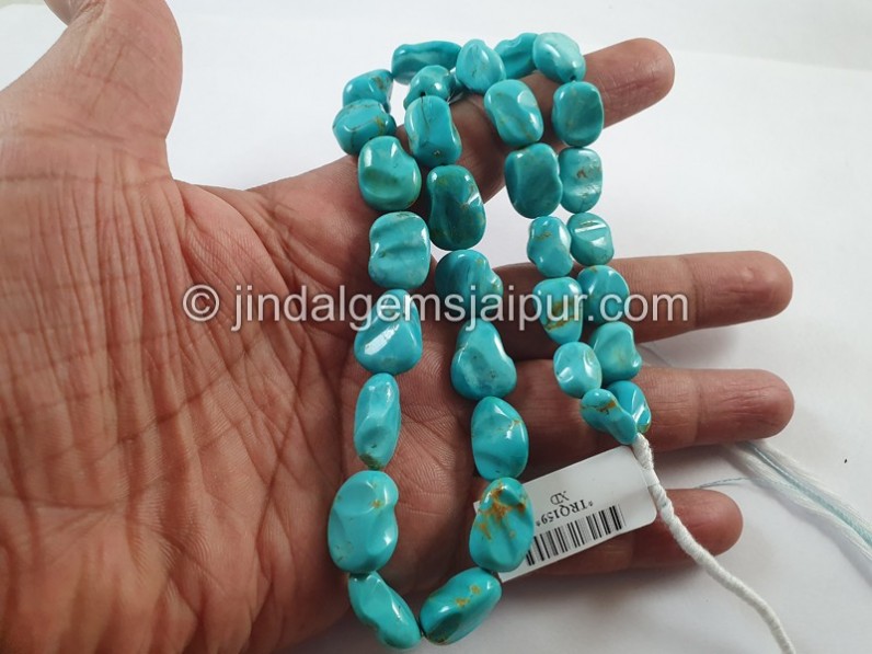 Golden Spiderweb Turquoise Irregular Nugget Beads