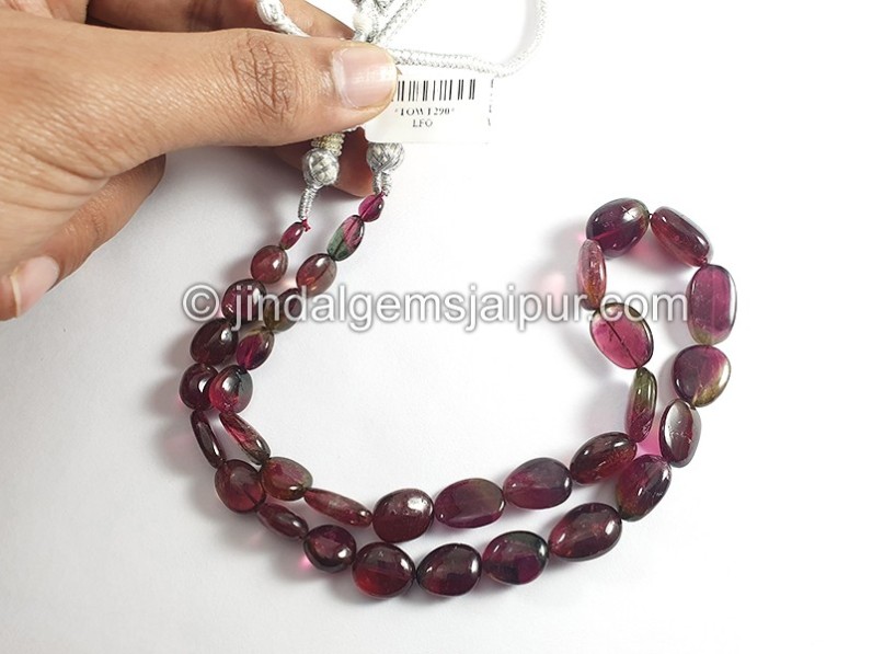 Bi Color Tourmaline Smooth Nuggets Shape Beads