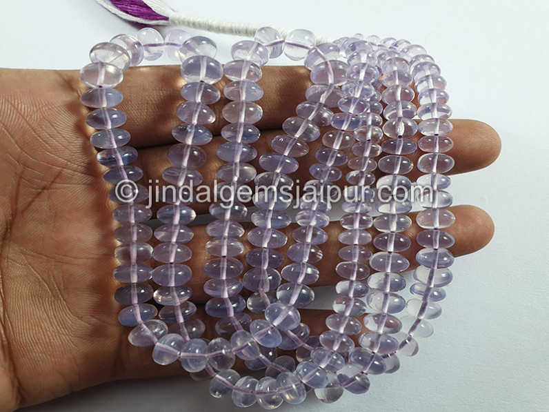 Scorolite Or Lavender Quartz Smooth Roundelle Shape Beads