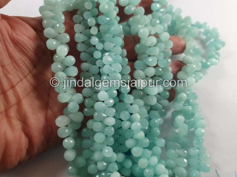Amazonite Faceted Drops Beads