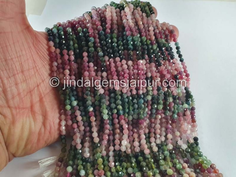 Tourmaline Faceted Round Beads