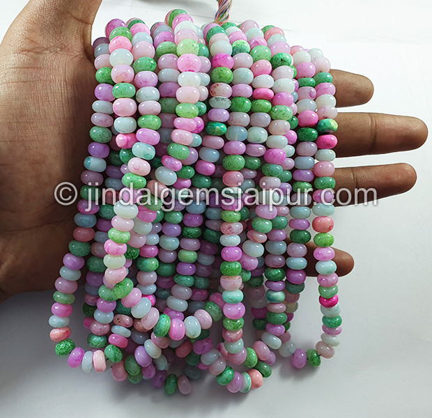 Multi Opal Smooth Roundelle Shape Beads