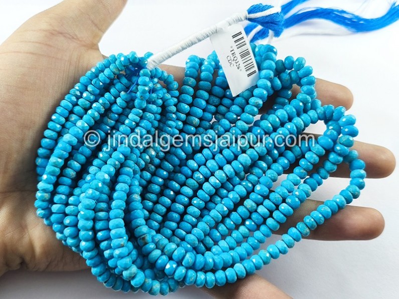 Turquoise Faceted Roundelle Shape Beads