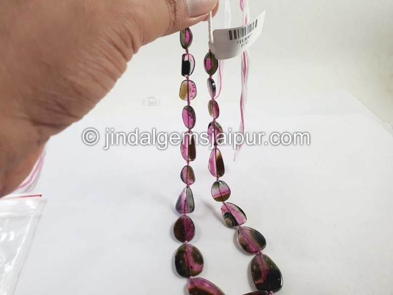Watermelon Tourmaline Smooth Slices Beads