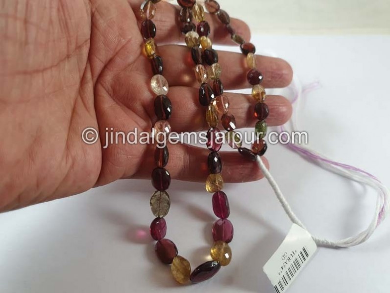 Tourmaline Faceted Oval Beads