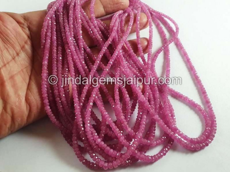 Pink Sapphire Faceted Roundelle Beads