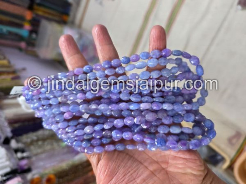 Hackmanite Blue Faceted Oval Shape Beads