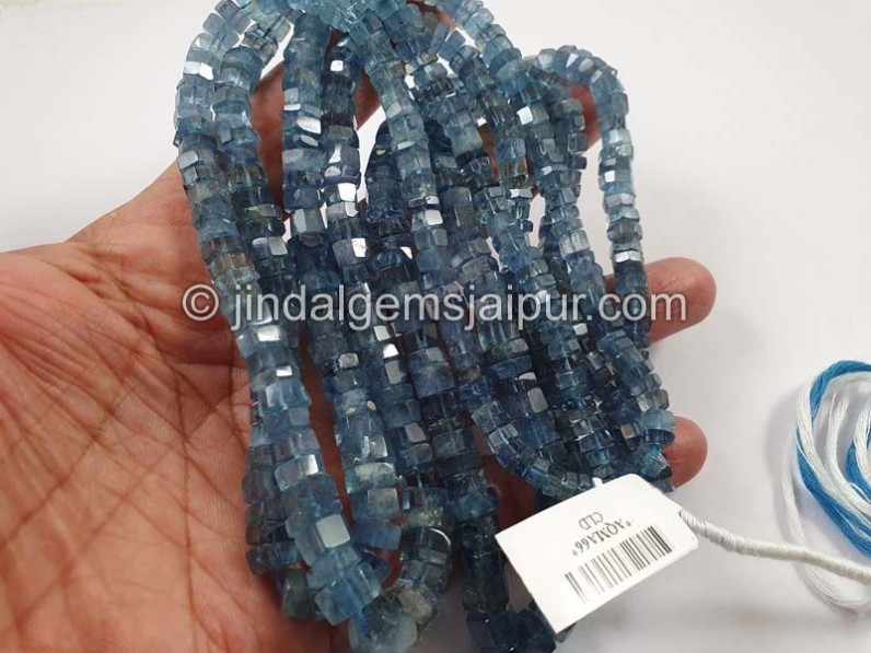Santa Maria Aquamarine Step Cut Roundelle Beads