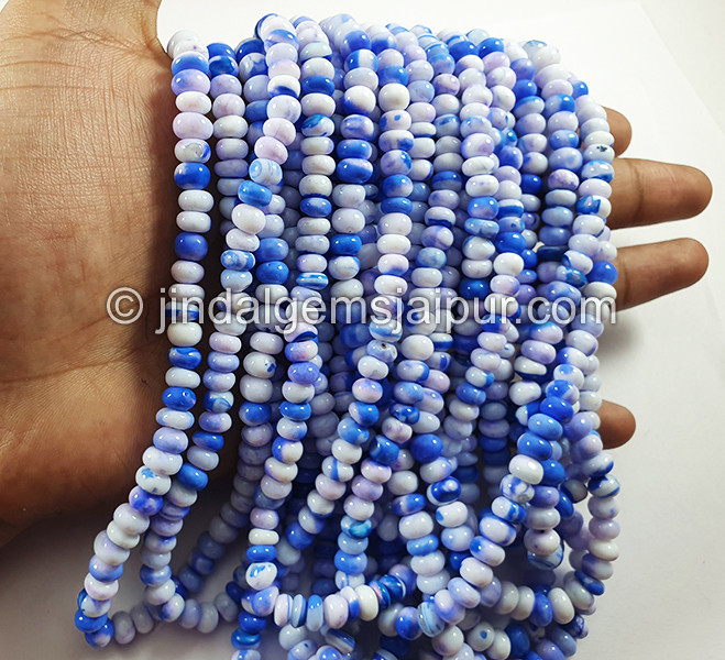 Blue Mix Smooth Roundelle Shape Beads