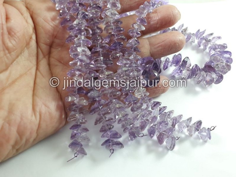 Amethyst Cut Heart Shape Big Beads