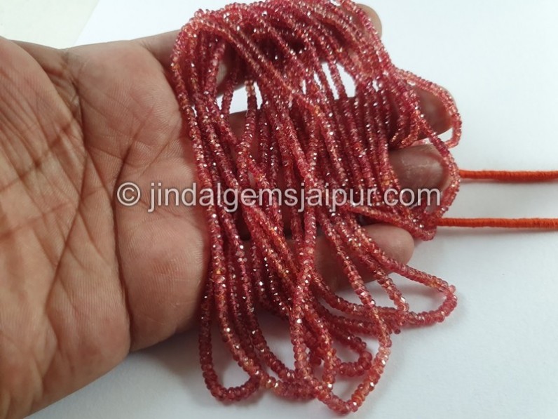 Red Songea Sapphire Faceted Roundelle Beads