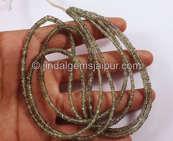 Green Sapphire Faceted Tyre Shape Beads