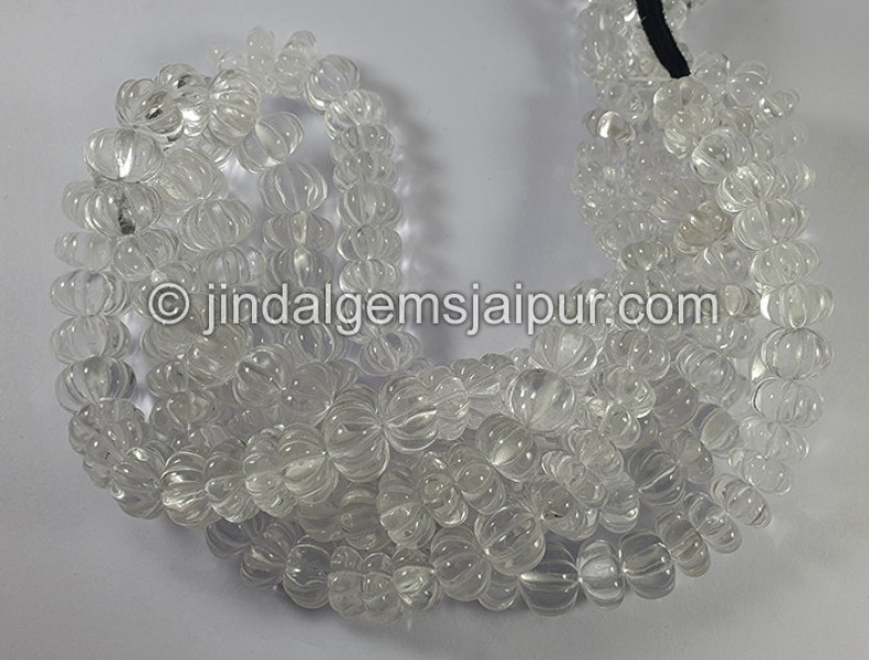 Crystal Quartz Carved Pumpkin Shape Big Beads