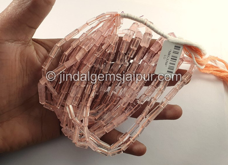 Peach Morganite Pipe Shape Beads