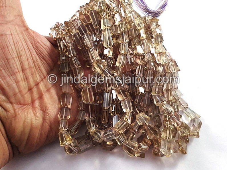 Champagne Citrine Faceted Nuggets Shape Beads