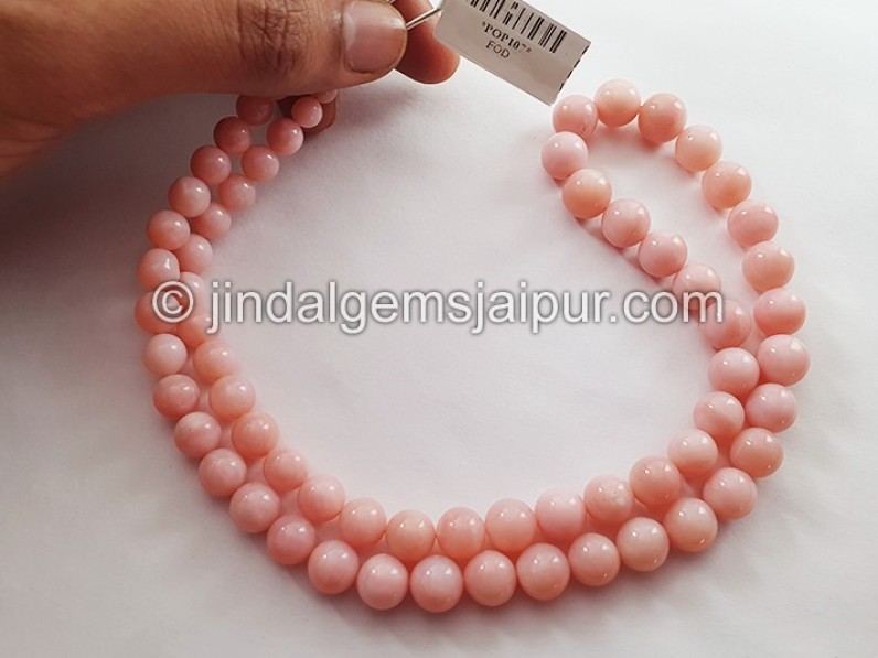 Pink Opal Smooth Balls Shape Beads