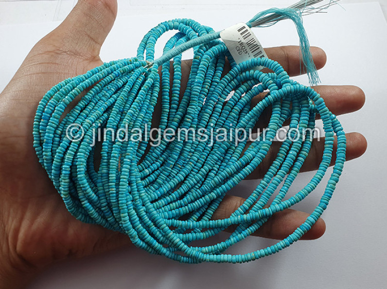Turquoise Smooth Roundelle Shape Beads