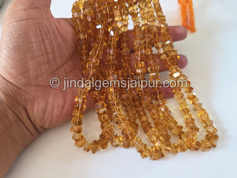 Madeira Citrine Faceted Irregular Roundelle Shape Beads