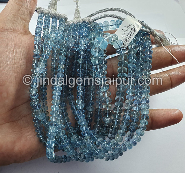 Santa Maria Aquamarine Smooth Roundelle Beads
