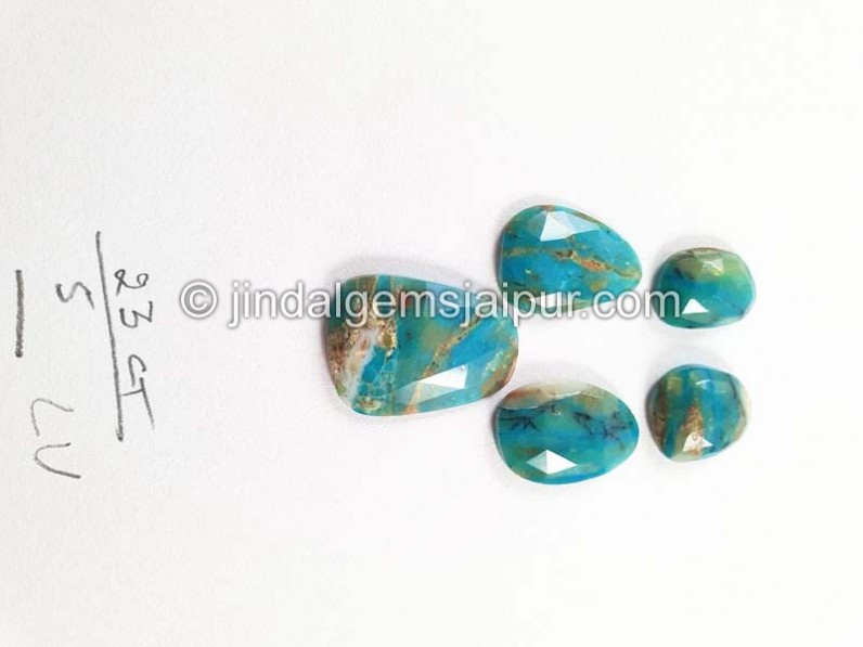 Blue Opalina Rose Cut Slices