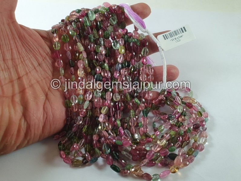 Tourmaline Faceted Oval Beads