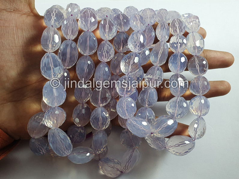 Scorolite Or Lavender Quartz Concave Cut Nuggets Shape Beads