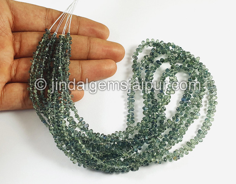 Green Sapphire Faceted Drops Beads