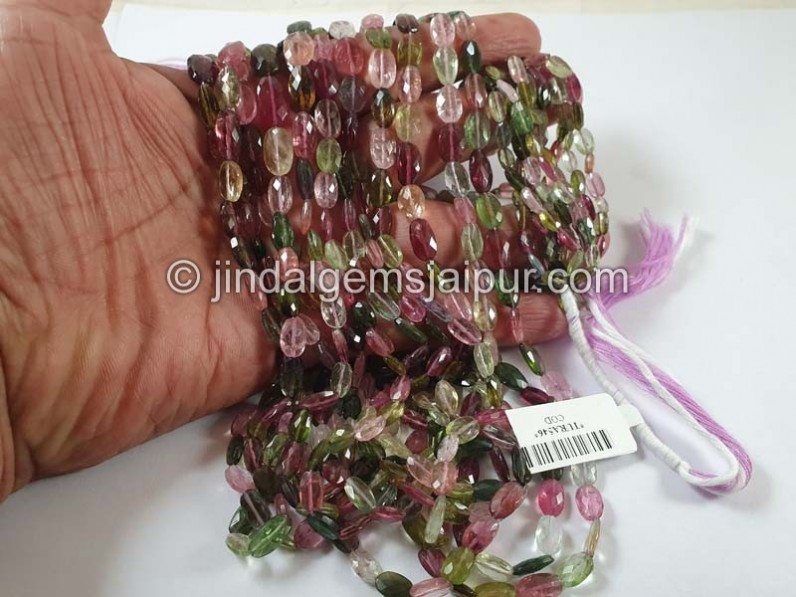Tourmaline Faceted Oval Beads