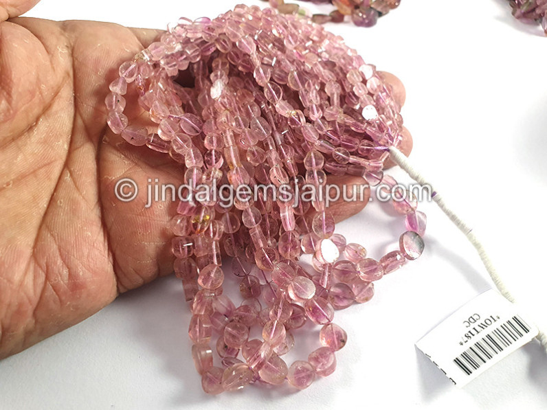 Bi Color Tourmaline Flat Oval Shape Beads