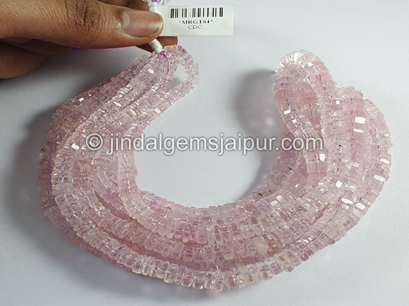Pink Morganite Step Cut Bolt Shape Beads