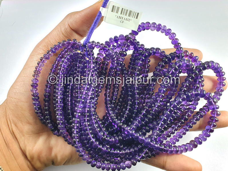 Amethyst Smooth Roundelle Shape Beads
