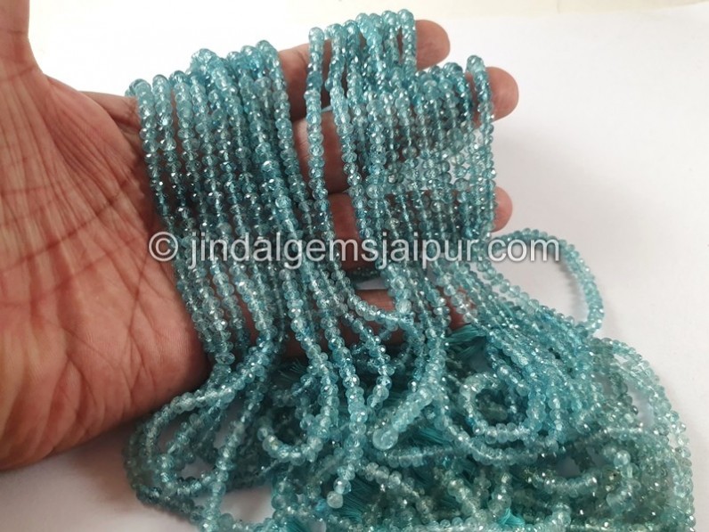 Blue Zircon Shaded Faceted Roundelle Beads