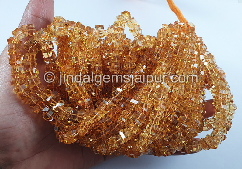 Citrine Faceted Irregular Roundelle Shape Beads