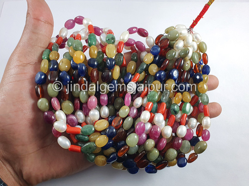 Navratan Stone Smooth Nuggets Shape Beads