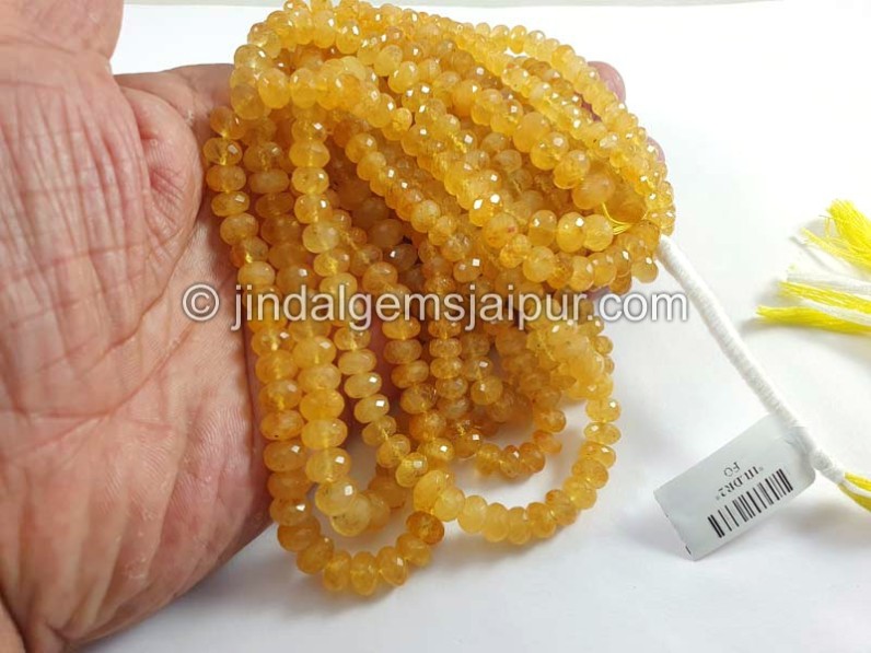 Heliodor Faceted Roundelle Shape Beads