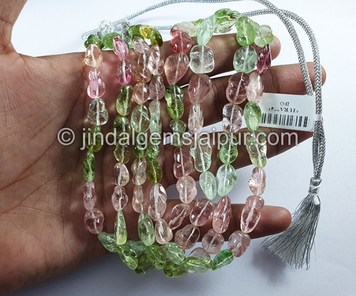 Pastel Tourmaline Mughal Cut Nuggets Shape Beads