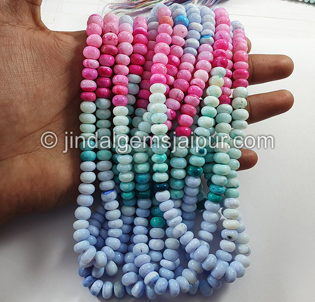 Multi Opal Smooth Roundelle Shape Beads