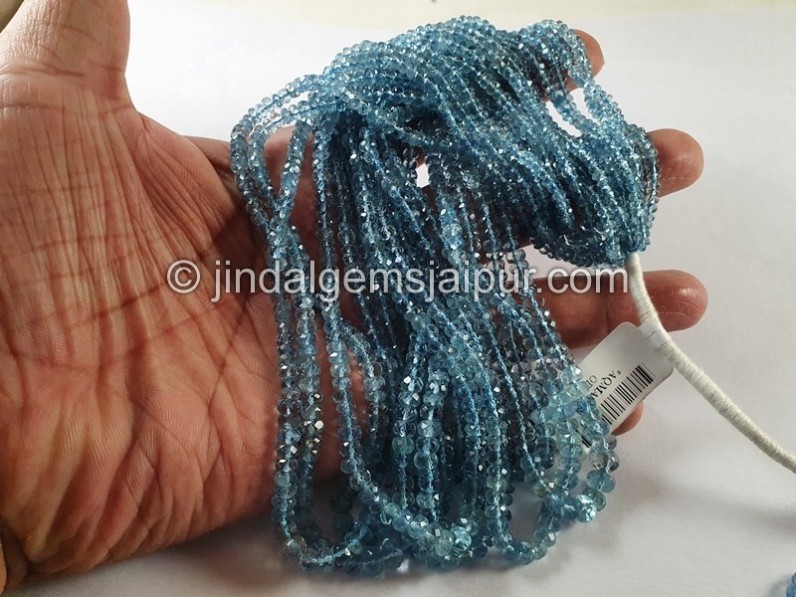Aquamarine Offiki Faceted Roundelle Beads