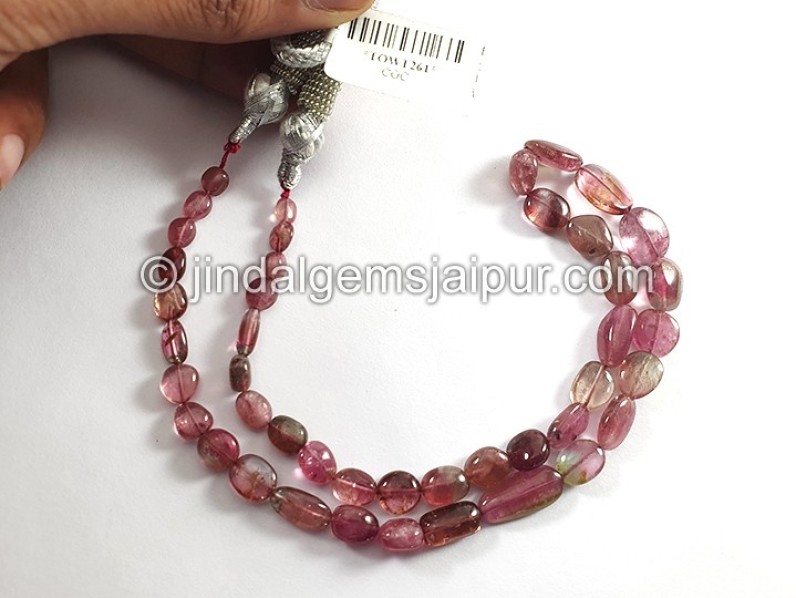 Bi Color Tourmaline Smooth Nuggets Shape Beads